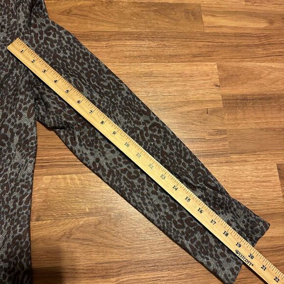 Tommy Hilfiger Gray and Brown Animal print Open Front Blazer jacket | Women Size - Picture 10 of 13